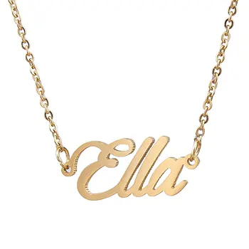

Personalized Name Necklace Gold Color Choker Stainlesss Steel Custom Necklaces For Women Men Bijoux Jewelry AAA Quality