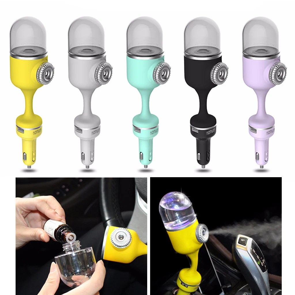 Portable Mini Car Air Humidifier Diffuser Essential Oil Aroma Mist Purifier Ultrasonic Humidifier Aroma Essential Oil Diffuser