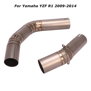 Slip for Yamaha YZF R1 YZF-R1 2009-2014 Titanium Motorcycle Exhaust Muffler Mid Connect Link Pipe 51MM Left Right System