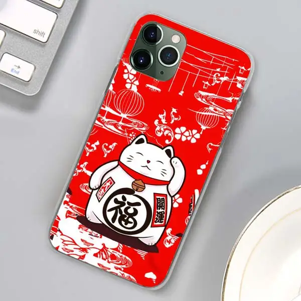 H11 Чехлы для телефонов Манеки Неко Монета на удачу с кошкой для Apple iPhone 11 Pro Max X XR XS MAX чехол для iPhone 6 6s 7 8 Plus 5 5S SE - Цвет: H11