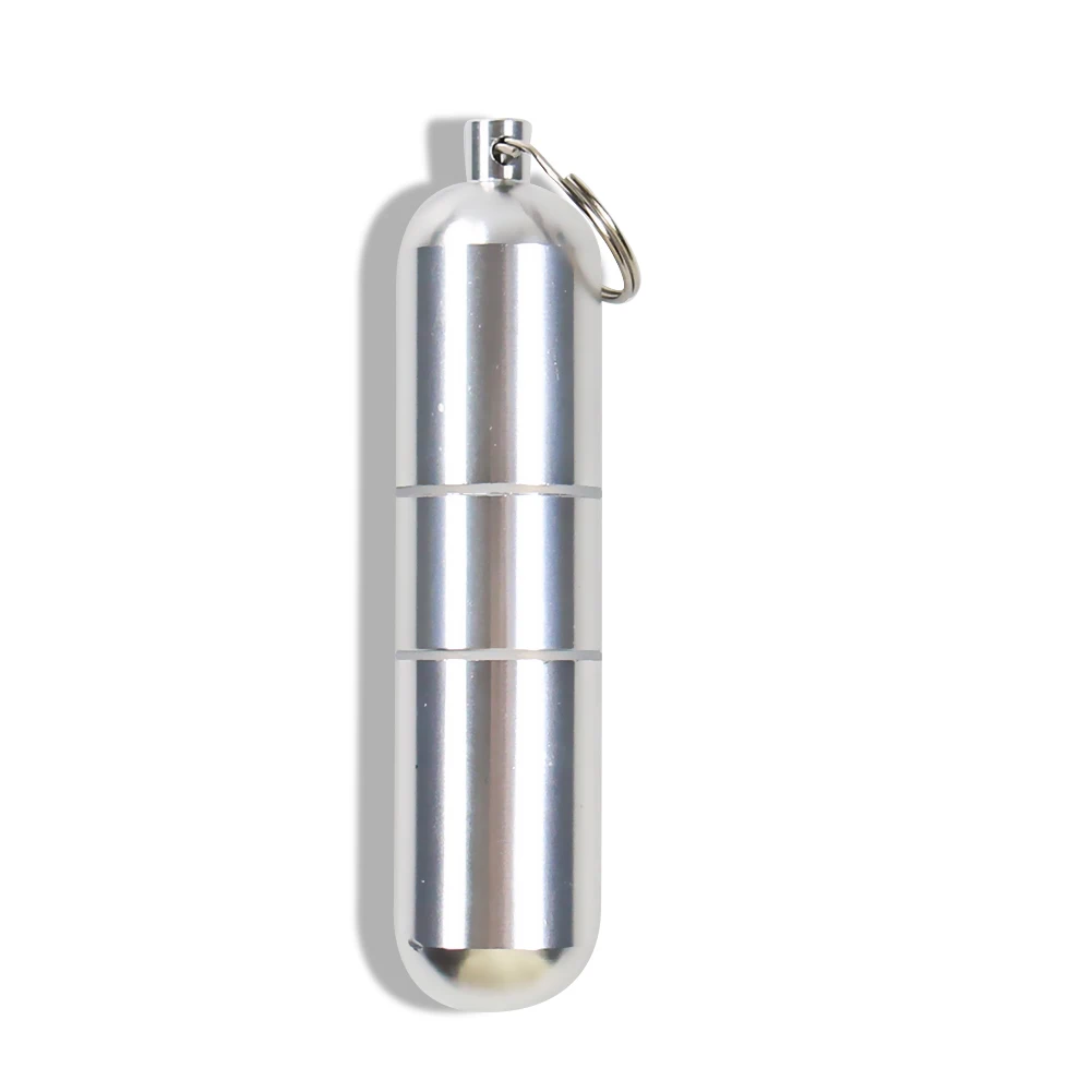 

1PC Multipurpose Metal Cigarette Case Waterproof Pill Box Case Bottle Container Keychain Travel Outdoor Portable Seal Pill Box