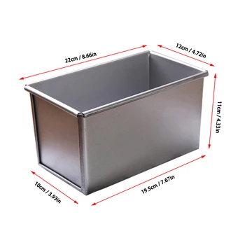 

Nonstick Rectangular Aluminum Plate Loaf Bread Cake Pan Tin with Cover Toast Molds