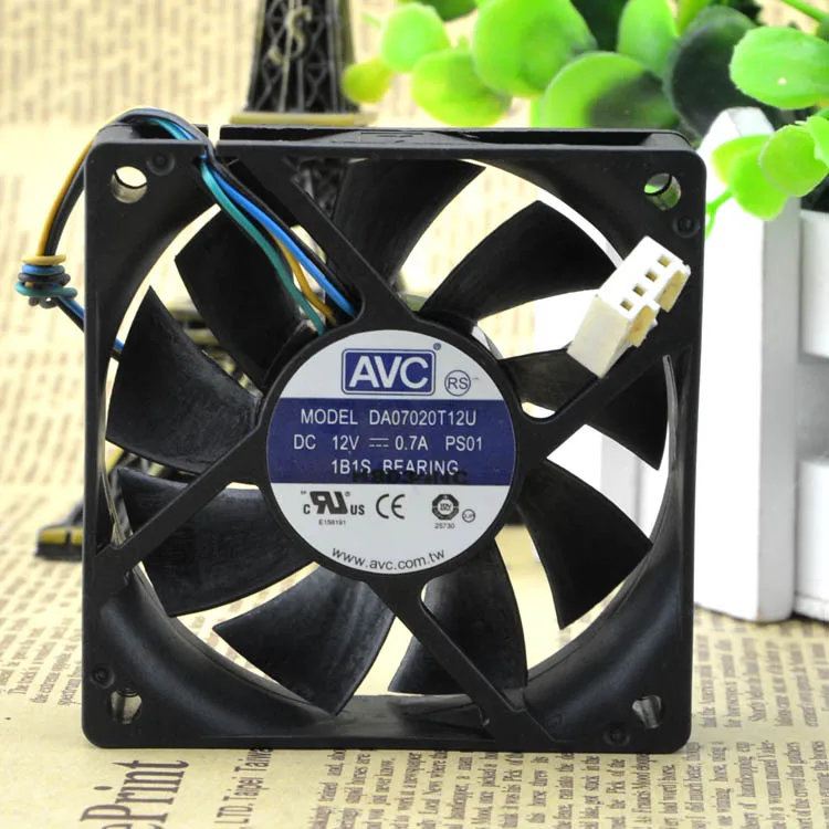 2 шт. для AVC DA07020T12U 7 см 70 мм чехол для процессора Охлаждающие вентиляторы 7020 DC 12 В pwm температура кулер
