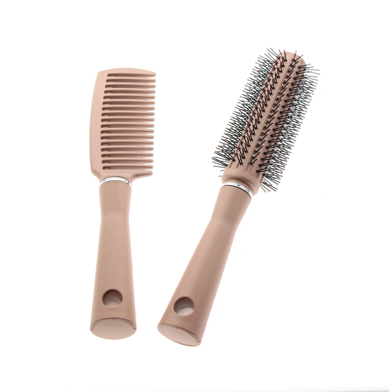 

2 in 1 Portable Professional Round Flat Hair Styling Tool Accessories Hairbrush Hair Brush Comb Set Kit For Salon/Home