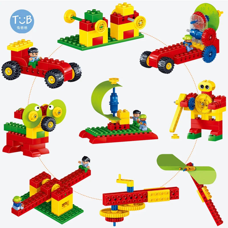 Big Building Blocks DIY High-tech Technology Machinery Engineering Gear Pulley Training institution Teaching Aid Accessories Toy