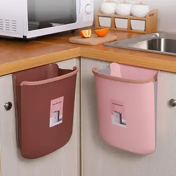 

Folding Waste Bin Kitchen Cabinet Door Hanging Trash Bin Trash Can Wall Mounted Trash Can For Bathroom Toilet Trash Bin/