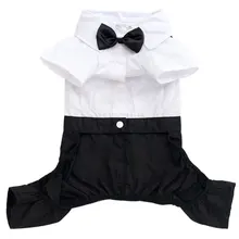 Пальто для щенка, комбинезон, костюм собачий костюм в западном стиле, Модный маленький смокинг, хлопковая одежда с галстуком-бабочкой