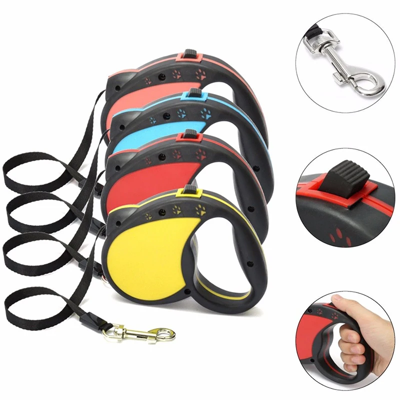 

3M 5M Dog Leash Retractable Puppy Walking Extending Leads Large Medium Dog Automatic Walking Leash Lead For Pet Easy Gripping
