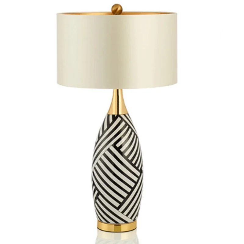 LukLoy светодиодный Современный минималистичный керамический Настольный светильник для спальни гостиная лампа для прикроватной тумбы американская креативная декоративная лампа