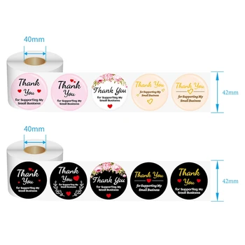 

500pcs/roll Thank You Stickers Seal Labels Scrapbook Round Stationery Food Hand Made Deco for Envelope Gift
