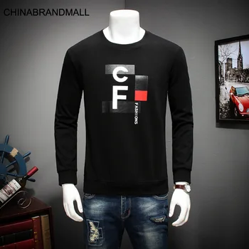 

Season Men Plus Fat Plus Size Round Neck Pullover Sweater Youth Fat Man Leisure Printing Top Male