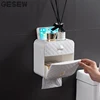 GESEW Portable Toilet Paper Holder Leather Double Storage Box Waterproof Paper Dispenser For Toilet Home Bathroom Accessories ► Photo 1/6