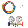 New Hot Refrigerant Manifold Gauge Set Air Conditioning Tools with Hose and Hook for R12 R22 R404A R134A Air Condition Clocks ► Photo 3/6