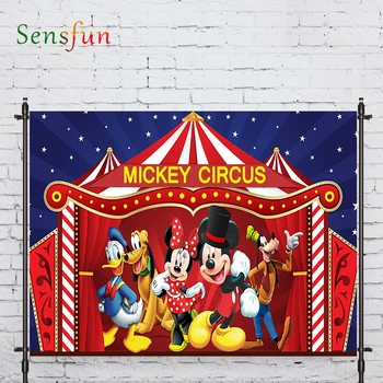 

Sensfun photophone backdrop duck mouse dog circus birthday photocall decor fabric new shoot photography backdrop