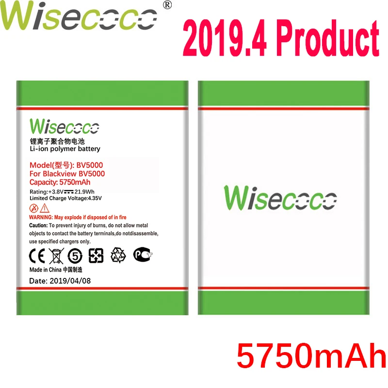

WISECOCO 5750mAh Battery For Blackview BV5000 BV 5000 Mobile Phone Latest Production High Quality Battery With Tracking Number