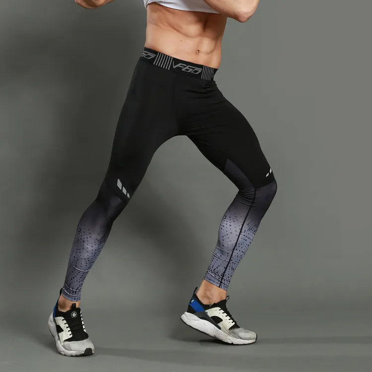 

2019 New Style Tight Trousers Men's Lycra Ultra-stretch Closing Foot Leggings Profession Wicking Breathable Workout Clothes