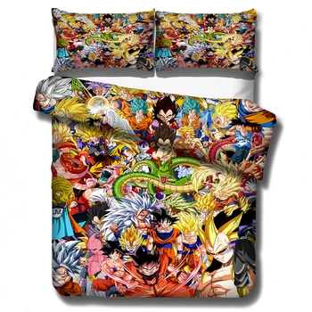 

Dragon Ball Bedding Set Duvet Cover Pillowcases Anime 3D Printed Comforter Bedding Sets Bedclothes Bed Linen (NO Sheet)01