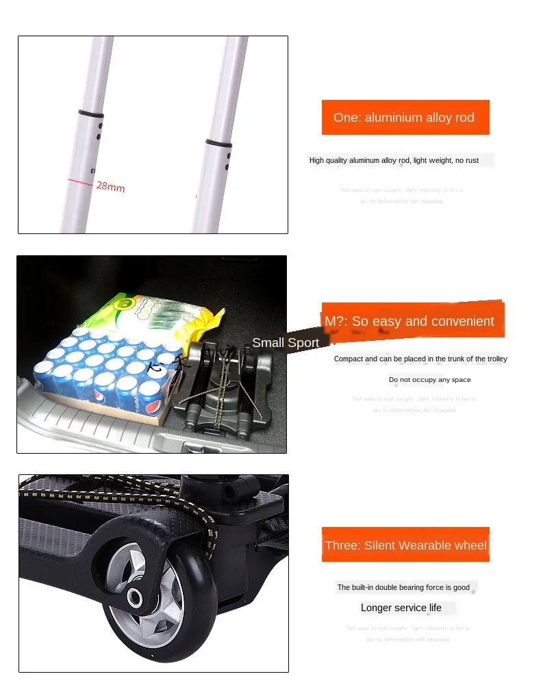 Складной мини тележка автомобиля Алюминий сплав корзина для покупок Чемодан to Cart
