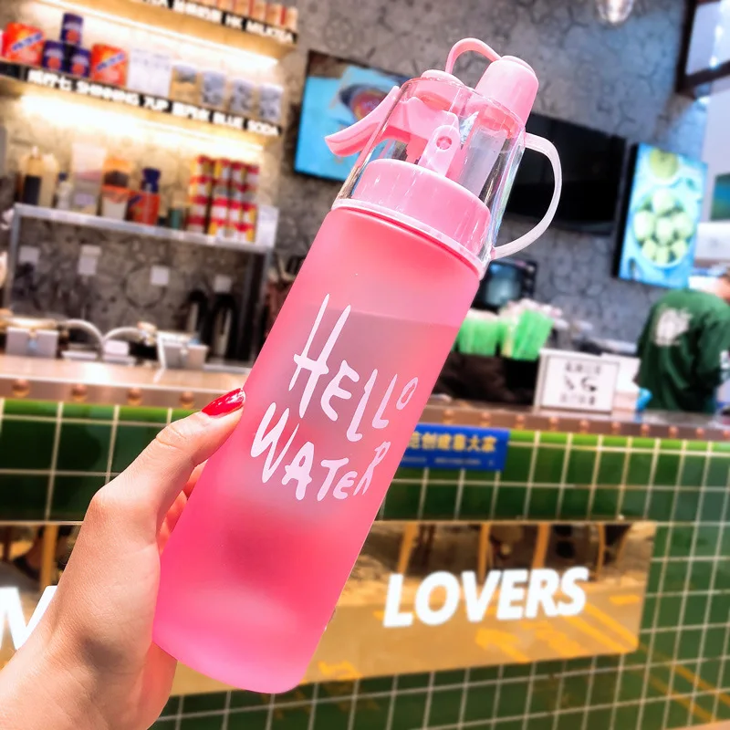 

Creative Cool Spray Cup Women's Portable Water Cup Military Training Outdoor Students Multi-functional Children Plastic Sports C
