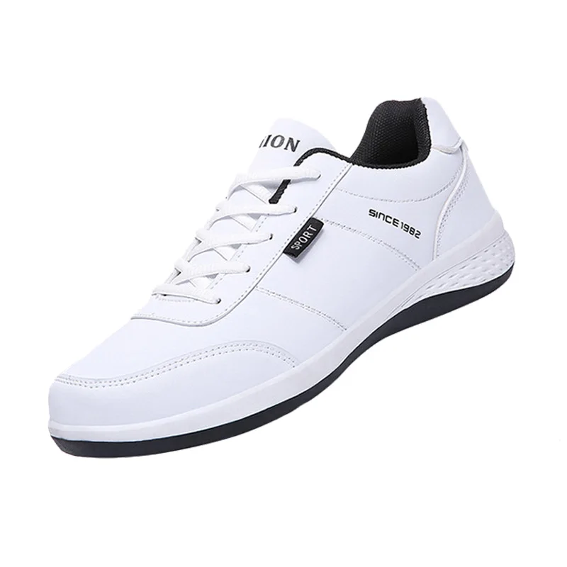 Sneakers Men Sports Casual Shoes 2020 New Fashion Comfortable PU Leather Shoes For Men Running White Shoes Male Big Size 45