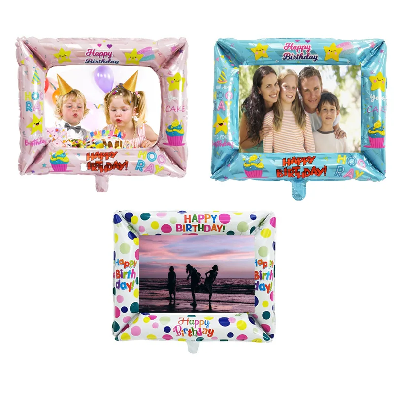 День рождения Photo Booth фольги воздушные шары с днем рождения фоторамка Globos реквизит для фотографий на день рождения вечерние украшения дети ребенок душ мальчик