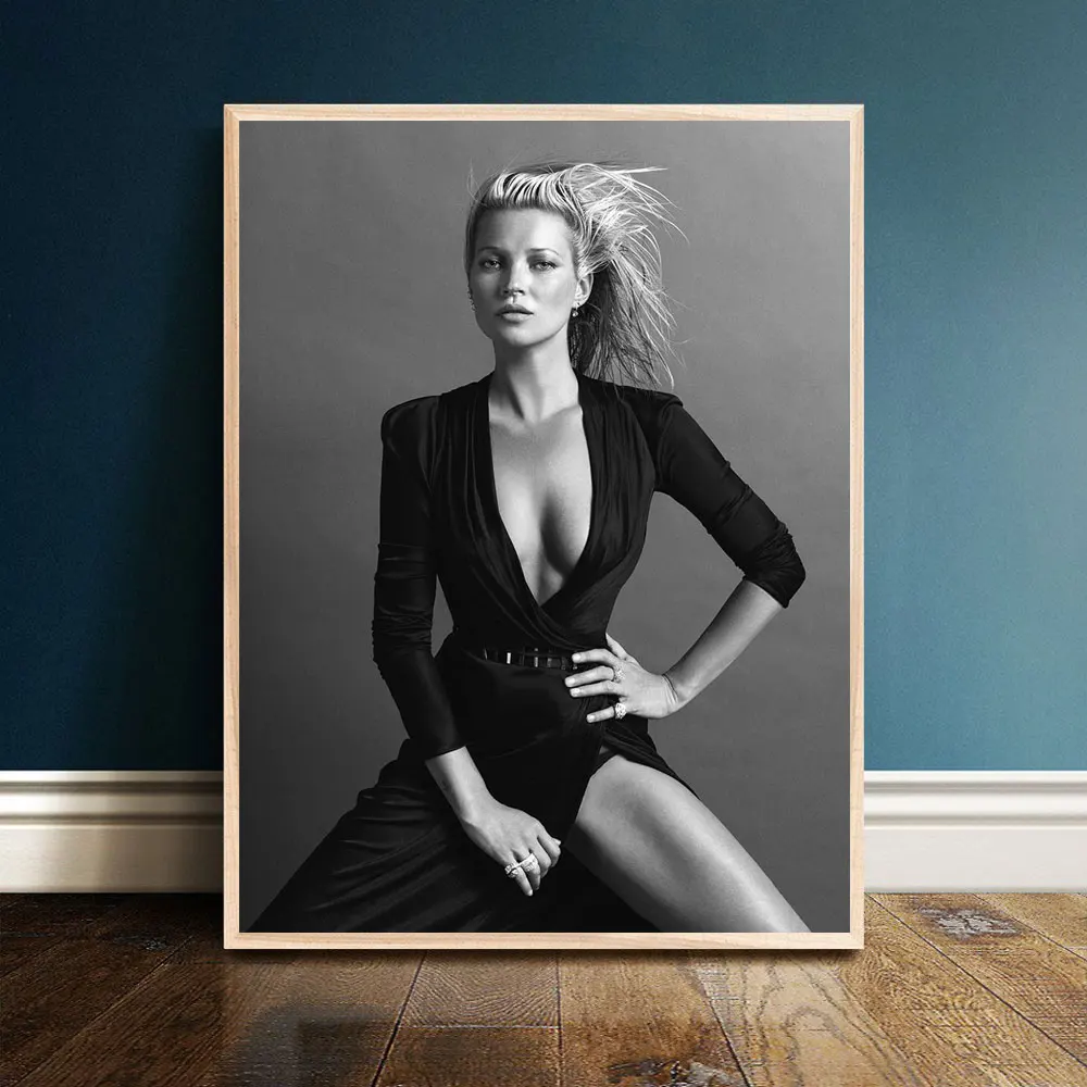 Kate Moss mousache, модный плакат, холст, художественные принты, супермодель, женские Портретные принты, А4, настенные художественные картины для декора гостиной