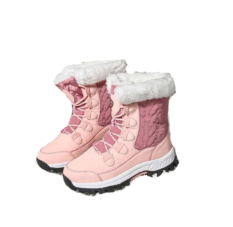 Pink Новая модель женских ботинок г., Зимние Модные женские повседневные водонепроницаемые ботинки студенческие зимние ботинки для холодной погоды на 40 градусов - Цвет: Pink