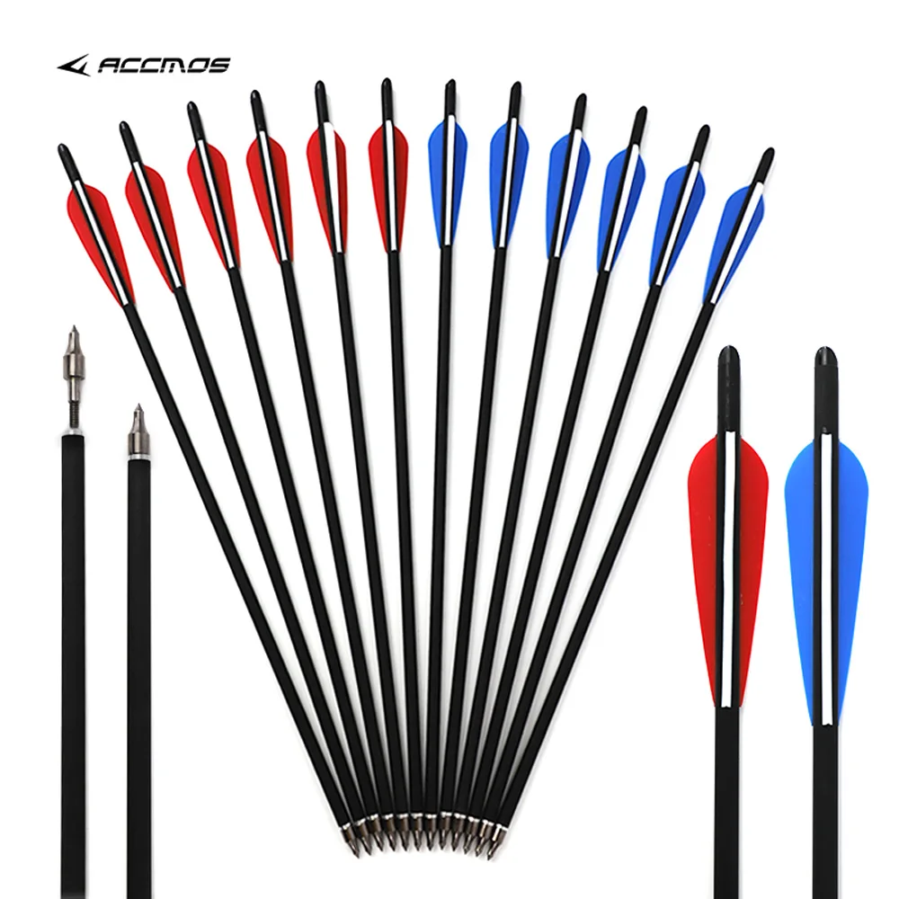 20'' Carbon Arrows Fletched 4 Inch Vane for Archery Hunting Crossbow Bolts 