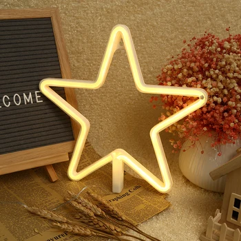 

LED Star Neon Light Sign Colorful Art Decorative Night Party Christmas Gift