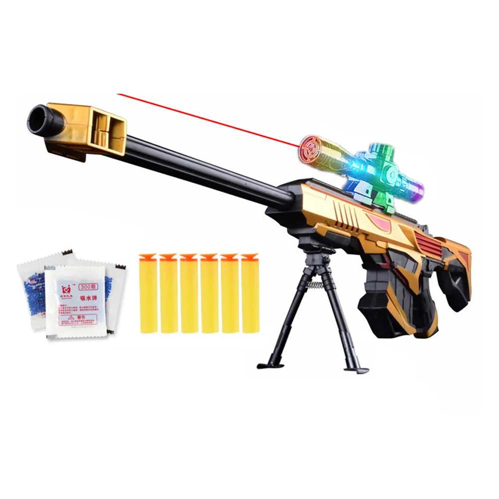 Пластиковые водяные пули пистолеты детские игрушки гелевый шар мягкий Пейнтбол Кристалл Мальчики снайперский пистолет оружие открытый стрельба игрушки для детей - Цвет: Gold