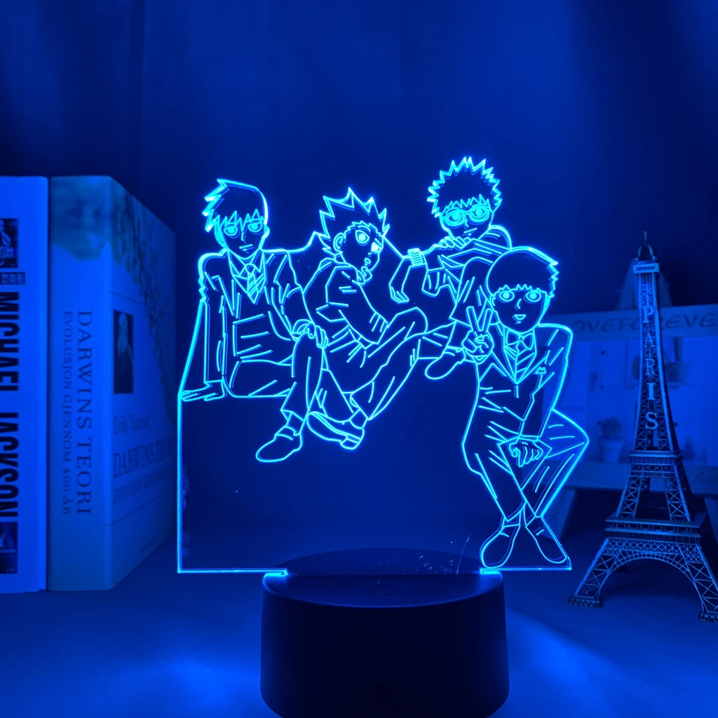 3d Led лампа Аниме Драконий жемчуг Mob Psycho (милый чудак 100 группа для Спальня