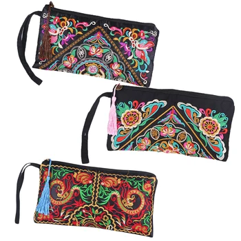 

New Women Wallet Embroider Purse Clutch Mobile Phone Bag Coin Bag