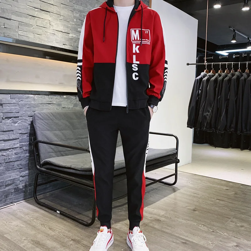 

Spring And Autumn Popular Brand Men's Casual Hoodie Suit Youth Versatile Korean-style Trend Sports Clothing Two-Piece Set Men's