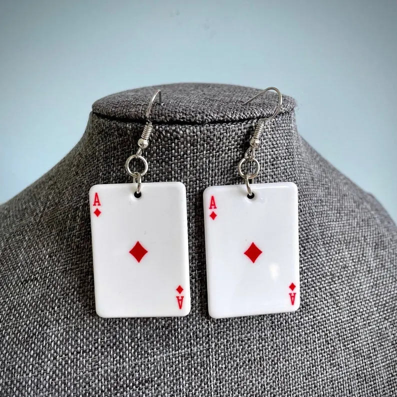 Liitata 2 stuks speelkaarten hangers halsketting ringen set Pik Royal