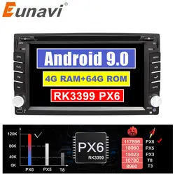 Eunavi Универсальный 2 Din Android 8,1 dvd-плеер автомобиля gps + wifi + bluetooth + радио + Octa Core + ddr3 + емкостный Сенсорный экран + стерео