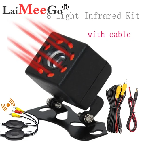 8 Infrared Kit Беспроводной Универсальный 8 светодиодный инфракрасный автомобиль заднего вида камера заднего вида парковочная система Комплект 4," дюймовый TFT ЖК-монитор заднего вида - Название цвета: 8 Infrared Kit