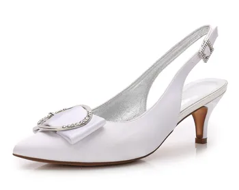 

MarHermoso Ivory Bridal Wedding Shoes Kitten Heel Slip On Daily Walking Shoes