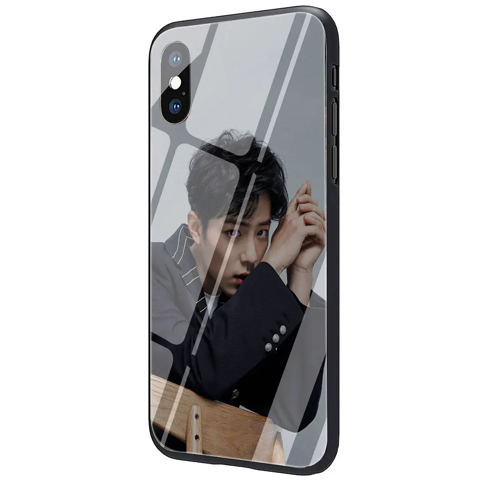 Черный чехол из закаленного стекла для iPhone 11 Pro X или 10 8 7 6 6S Plus Xr Xs Max - Цвет: G12