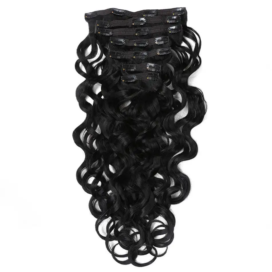 Beauty On Line Synthetic Clip in Hair Extensions Double Weft Body Wave 7 Pieces/Lot 24Inches