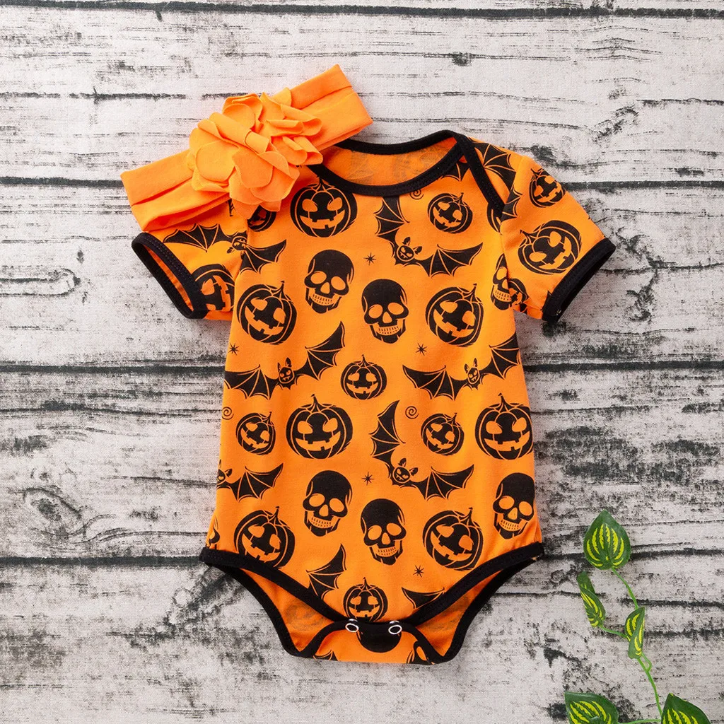 

baby bodysuit long sleeve baby body neonato clothes baby girl onesie funny bodies Halloween Pumpkin Bat Skull Cartoon 0-24m Z5