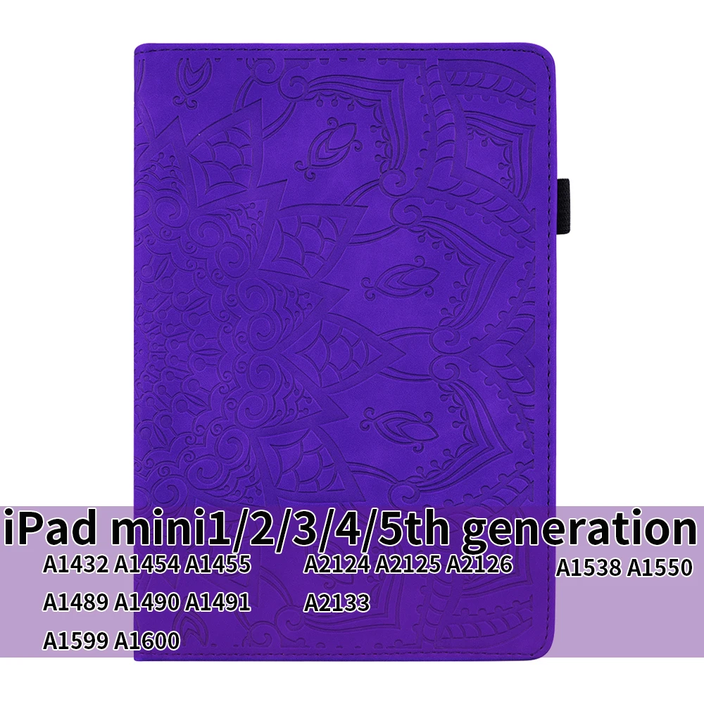 For ipad mini Purple Ретро чехол для планшета для iPad air1 2 pro 9,7 mini pu кожаный чехол s Smart cover Авто спящий стенд функция поддержки для iPad mini3 4 5 - Цвет: For ipad mini Purple