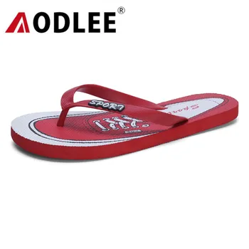 

Summer Men Slippers Graffiti Men Flip Flops Outdoor Beach Shoes Non-slip Slippers Men Falt Walking Shoes Dropshipping AODLEE