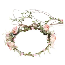 Women Headband Stylish Flower Headband Wreath Crown for Party Bride Wedding Beach Ornament Gift Female Hair Accessory