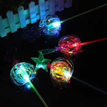 

Creative Colorful Sparkling Spindle Wand Light Up Spinner Toy for Wedding Party Random Color