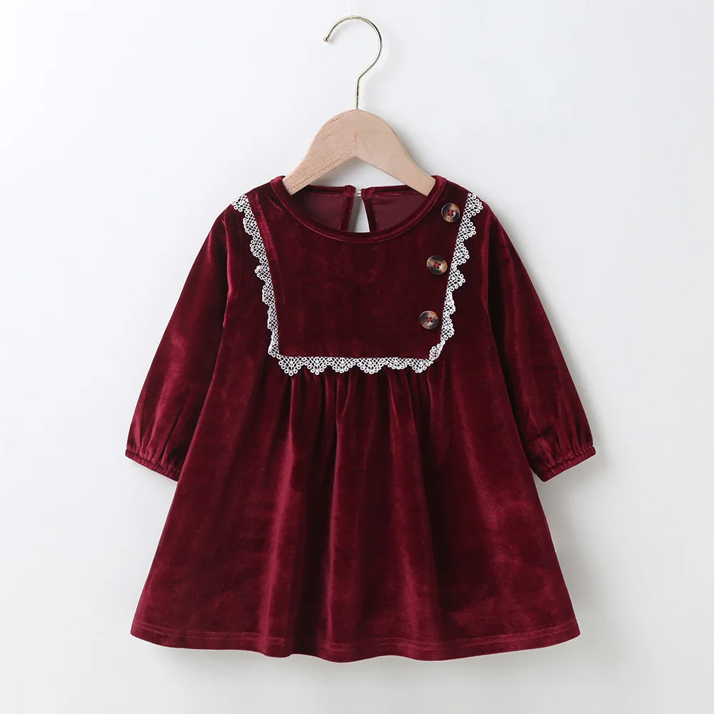 

Toddler Girl Fall Clothes 2020 Winter Dress for Girls Red Polyester A-Line Kids Princess Dresses Children Clothing christmas