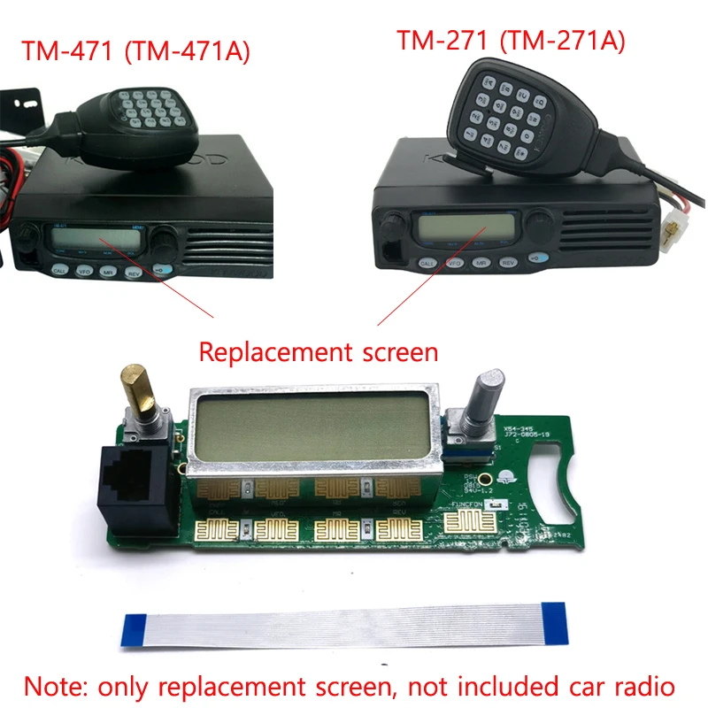 

Front Panel LCD Display Control Screen Replacement for Kenwood TM271 TM471 TM271A TM471A TM-271 271A 471 471A Car Mobile Radio