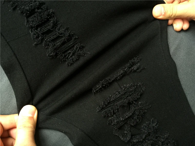 Рваные джинсы для женщин черные рваные сексуальные потертые узкие эластичные