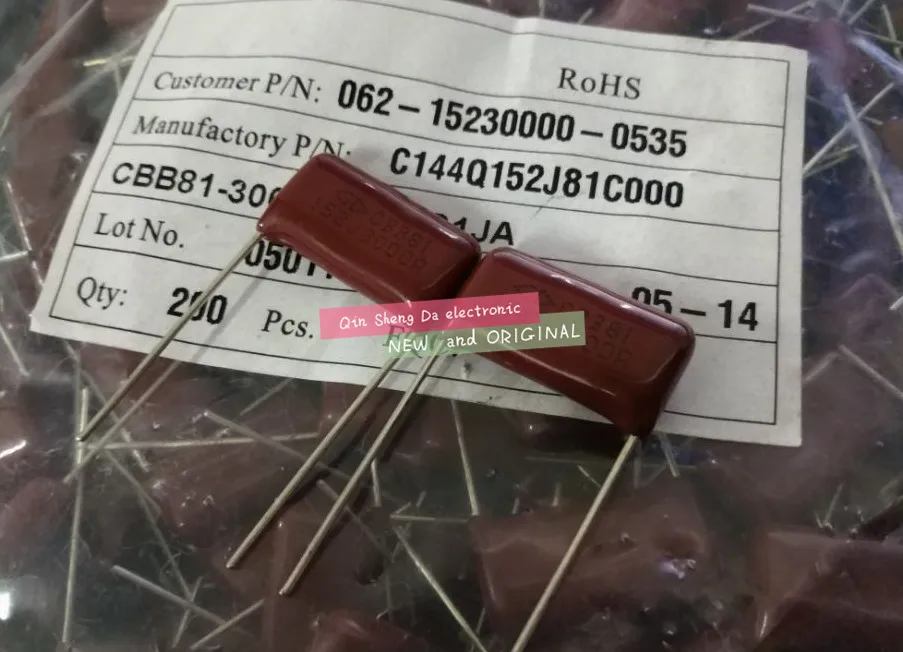 CBB81 152J 3000V 0.0015UF 3KV 1500PF 1.5NF film capacitance P=18.5MM