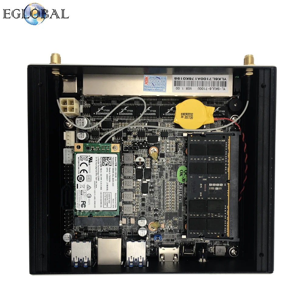 6 Lan Мини ПК Core i3 7100U i5 7200U сетевой сервер Barebone Мини компьютер 1 RJ45 COM 1 DHMI маршрутизатор брандмауэра