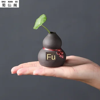 

Yuxuan Fingertips Small Tea Favor Purple Purple Creative Mud Painted Vase Mini Zen S Blessing Flower Decoration